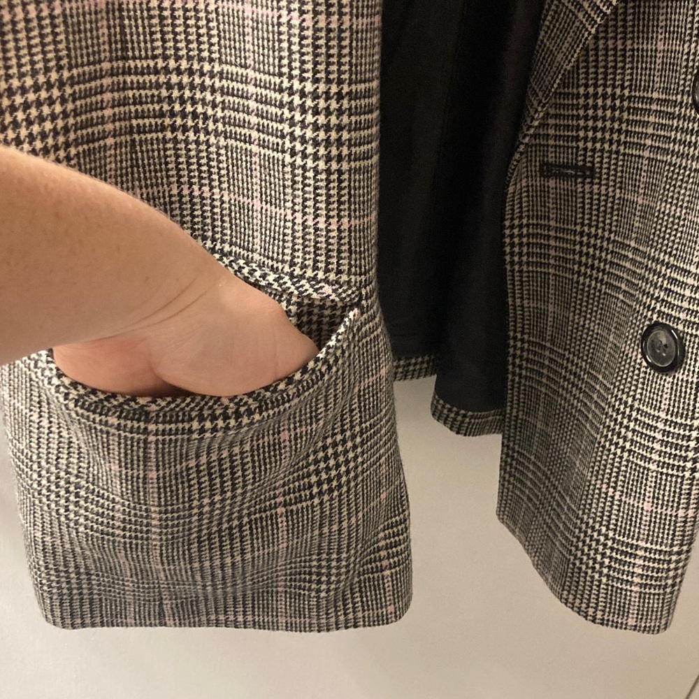 VTG Pendleton 100% Virgin Wool Windowpane Glenn Plaid Blazer Double Breasted 20W - Picture 11 of 11